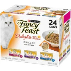 Purina Fancy Feast Delights With Chicken,Turkey, Fish And Cheddar Grilled Collection Gourmet Wet Cat Food - 72oz /24ct Variety Pack -PawHut Sales Store GUEST 6aae5c75 dc77 4293 b1f2 bb0dafdab017