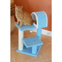 Armarkat Sky Blue 29" Real Wood Cat Tree With Scratcher And Tunnel For Squeeze, Snoozing And Hiding, B2903 -PawHut Sales Store GUEST 6c254cd6 bc14 4c7d 8dbc 7afe63746118