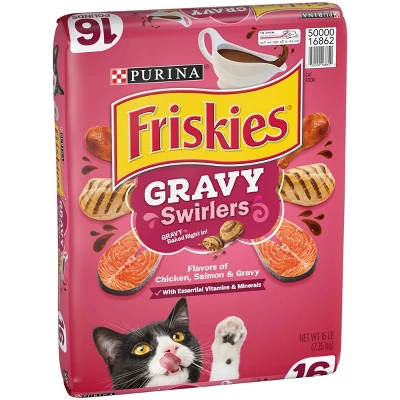 Purina Friskies Gravy Swirlers With Flavors Of Chicken, Salmon & Gravy Adult Complete & Balanced Dry Cat Food 3 Purina Friskies Gravy Swirlers With Flavors Of Chicken, Salmon & Gravy Adult Complete & Balanced Dry Cat Food - Image 3