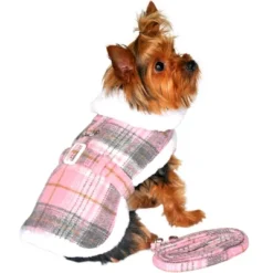Doggie Design Fleece-Lined Dog Harness Coat - Pink & White Plaid 9 Doggie Design Fleece-Lined Dog Harness Coat - Pink & White Plaid -PawHut Sales Store GUEST 6d99403e 96fe 4250 9cb5 562dc8b51254