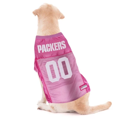 NFL Green Bay Packers Pets First Pink Pet Football Jersey - XS 2 NFL Green Bay Packers Pets First Pink Pet Football Jersey - XS - Image 2