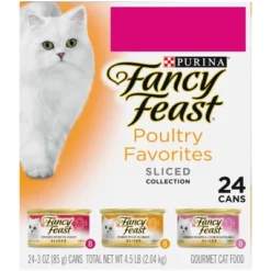Purina Fancy Feast Sliced Poultry Favorites Collection Gourmet With Liver, Chicken And Turkey Wet Cat Food Variety Pack - 3oz/24ct -PawHut Sales Store GUEST 6fb54272 e172 4bcd af85 520e14f34f20