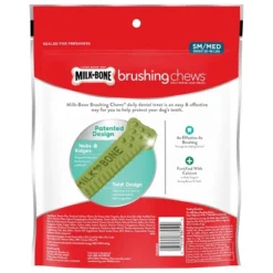 Milk-Bone Brushing Chews Daily Chicken Dental Dog Treats, Fresh Breath, Small/Medium - 19.6oz