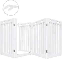 Arf Pets 31.5" Tall Freestanding Folding Dog Gate With Door -PawHut Sales Store GUEST 712af98d 782e 4659 b895 bb13852f6c8f