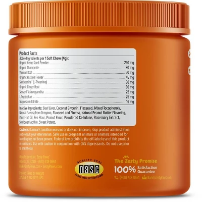 Zesty Paws Calming Supplement Bites - Peanut Butter - 90ct 1 Zesty Paws Calming Supplement Bites - Peanut Butter - 90ct