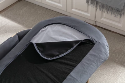 Bulldog 26.4" Width Small Dog Beds With Removable Washable Cover, Velvet Cushion With Solid Wood Legs And Bent Wood Back-The Pop Maison 9 Bulldog 26.4" Width Small Dog Beds With Removable Washable Cover, Velvet Cushion With Solid Wood Legs And Bent Wood Back-The Pop Maison - Image 9