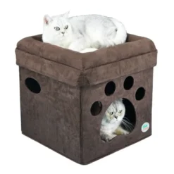 Go Pet Club Comfy Cat Cube Bed Paw Print F880 -PawHut Sales Store GUEST 7370ddac 0183 4db8 bf9f 444389854043