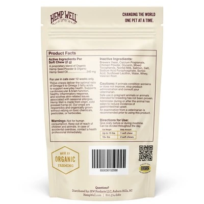 Hemp Well Thrive Cat Soft Chews For Everyday Health - 60 Ct. 1 Hemp Well Thrive Cat Soft Chews For Everyday Health - 60 Ct.
