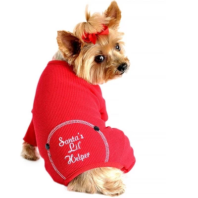 Doggie Design Christmas Santa's Lil' Helper Dog Pajama - Red 5 Doggie Design Christmas Santa's Lil' Helper Dog Pajama - Red - Image 5