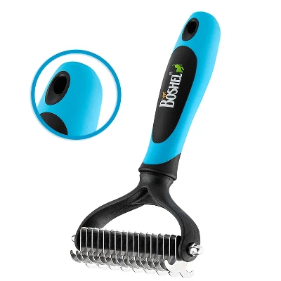 BOSHEL Undercoat Rake For Dogs - Premium Double Sided Dog Grooming Brush - Dog Deshedding Brush - Dematting Comb For Dogs 2 BOSHEL Undercoat Rake For Dogs - Premium Double Sided Dog Grooming Brush - Dog Deshedding Brush - Dematting Comb For Dogs - Image 2