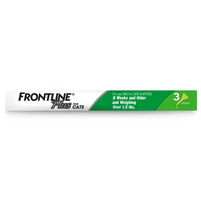 Frontline Plus Flea And Tick Treatment For Cats And Kittens - 8 Weeks And Older - 3 Doses 2 Frontline Plus Flea And Tick Treatment For Cats And Kittens - 8 Weeks And Older - 3 Doses - Image 2
