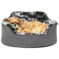 Precious Tails Princess Faux Fur Cat And Dog Bolster - Gray -PawHut Sales Store GUEST 7c6e847a 2699 41a2 8694 9fe19db86f15