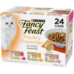 Purina Fancy Feast Sliced Poultry Favorites Collection Gourmet With Liver, Chicken And Turkey Wet Cat Food Variety Pack - 3oz/24ct -PawHut Sales Store GUEST 7d0f79c4 4d2d 411b 892b 236cf886b57a