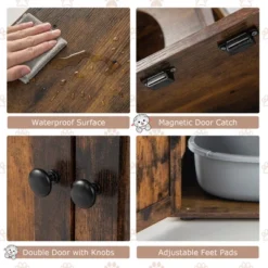 Costway 2-in-1 Wooden Litter Box Enclosure With Cat Tree Hidden Washroom Furniture -PawHut Sales Store GUEST 7d328aa1 b695 4840 b1c8 d0044a64e7fd