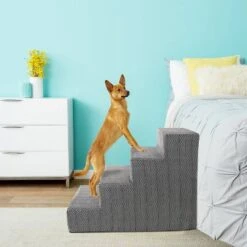Precious Tails Herringbone High Density Foam 4-Step Pet Stairs - Black 9 Precious Tails Herringbone High Density Foam 4-Step Pet Stairs - Black -PawHut Sales Store GUEST 7d64a143 4400 44e5 87be 24575bedddfd