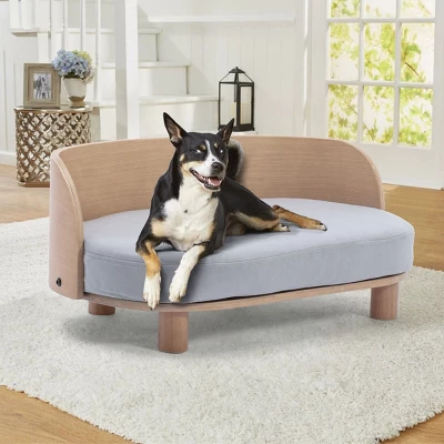 Corgi 26" Wide Small Dog Bed With Removable Cover,Velvet Cushion With Solid Wood Legs And Bent Wood Back-The Pop Maison 12 Corgi 26" Wide Small Dog Bed With Removable Cover,Velvet Cushion With Solid Wood Legs And Bent Wood Back-The Pop Maison - Image 12