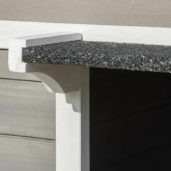 PawHut Wooden Wooden Cat House Feral Cat Shelter Kitten Condo With Escape Door, Porch And Flower Stand - Dark Gray/White 10 PawHut Wooden Wooden Cat House Feral Cat Shelter Kitten Condo With Escape Door, Porch And Flower Stand - Dark Gray/White -PawHut Sales Store GUEST 7ebcdcf6 c6e8 4033 b268 a0f70c1e4c32