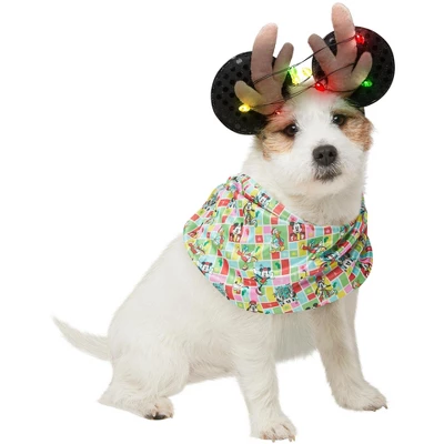 Rubies Mickey Mouse Reindeer Light Up Pet Accessory 1 Rubies Mickey Mouse Reindeer Light Up Pet Accessory