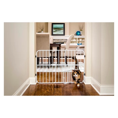 Carlson Expandable Gate With Small Dog Door - White 2 Carlson Expandable Gate With Small Dog Door - White - Image 2