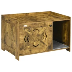 PawHut Hidden Kitty Litter Box Enclosure With Cat Scratcher Mat, Kitten Furniture For Darkness & Pet Privacy, Rustic Wooden Farmhouse End Table -PawHut Sales Store GUEST 80aa9613 87d1 4183 929a 8ec28aab4b37