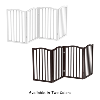 Indoor Pet Gate - 4-Panel Folding Dog Gate For Stairs Or Doorways - 73.5x32-Inch Tall Freestanding Pet Fence For Cats And Dogs By PETMAKER (White) 5 Indoor Pet Gate - 4-Panel Folding Dog Gate For Stairs Or Doorways - 73.5x32-Inch Tall Freestanding Pet Fence For Cats And Dogs By PETMAKER (White) - Image 5