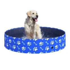 PawHut Foldable PVC Dog Bath Pool Portable Kiddie Swimming Pool, Outdoor/Indoor Bath Tub With Nonslip Bottom For Dogs & Cats, Blue -PawHut Sales Store GUEST 82d85fa1 8817 4a85 8aaf 62133106770d