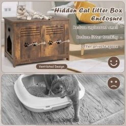 Tangkula Wooden Cat Litter Box Enclosure Flip-Top Hidden Washroom Bench W/ Side Entrance 15 Tangkula Wooden Cat Litter Box Enclosure Flip-Top Hidden Washroom Bench W/ Side Entrance -PawHut Sales Store GUEST 8314b015 5146 4acb b8cd 19a0f2e69d98