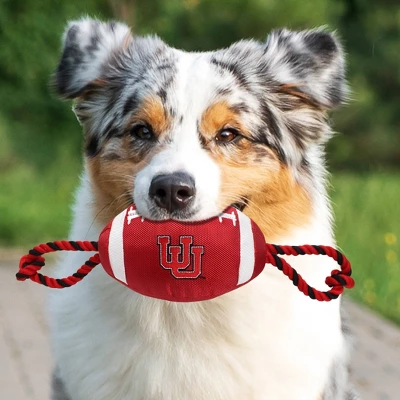 NCAA Utah Utes Nylon Football Dog Toy 2 NCAA Utah Utes Nylon Football Dog Toy - Image 2