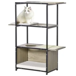 PawHut 48"H Cat Tree Cat Activity Tower With 3 Climbing Platforms, 1 Condo, Scratch Pad And Removable Cushions, Gray/Black 7 PawHut 48"H Cat Tree Cat Activity Tower With 3 Climbing Platforms, 1 Condo, Scratch Pad And Removable Cushions, Gray/Black -PawHut Sales Store GUEST 841f2d65 93af 43a3 b1a3 2d6e64c05df7