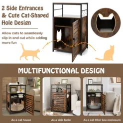 Costway Cat Litter Box Enclosure With Louvered Door& 3-Tier Shelf Cat House Side Table 18 Costway Cat Litter Box Enclosure With Louvered Door& 3-Tier Shelf Cat House Side Table -PawHut Sales Store GUEST 851190bc 3ca1 42fe b3f3 66751dec4c5d