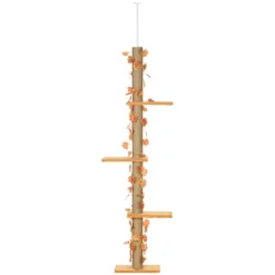 Pawhut Floor To Ceiling Cat Tree With Adjustable Height 80"- 95", Tall Cat Tree For Indoor Cats With Sisal Scratching Post, Platforms, Leaves -PawHut Sales Store GUEST 86038a1c 24fd 4553 bf3a fb20847db050