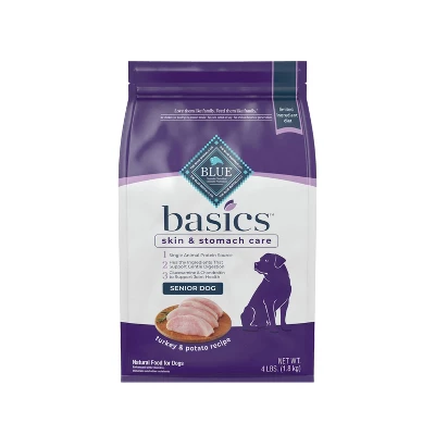 Blue Buffalo Basics Skin & Stomach Care Natural Senior Dry Dog Food With Turkey & Potato Recipe - 4lbs 6 Blue Buffalo Basics Skin & Stomach Care Natural Senior Dry Dog Food With Turkey & Potato Recipe - 4lbs - Image 6