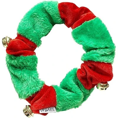 Midlee Red/Green Christmas Plush Bell Collar 8 Midlee Red/Green Christmas Plush Bell Collar - Image 8