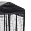 Lucky Dog 8ft X 4ft X 6ft Large Outdoor Dog Kennel Playpen Crate With Heavy Duty Welded Wire Frame And Waterproof Canopy Cover, Black (4 Pack)