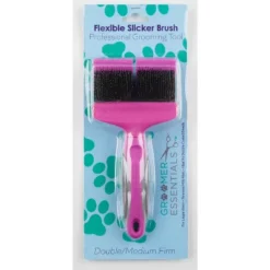 Groomer Essentials Flexible Slicker Brush - Double/Medium Firm