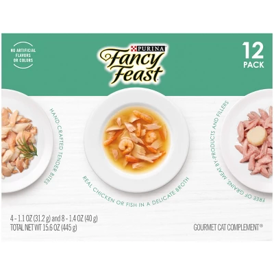 Fancy Feast Complements Collection With Chicken, Tuna, Shrimp, Fish And Salmon Wet Cat Food - 12ct 2 Fancy Feast Complements Collection With Chicken, Tuna, Shrimp, Fish And Salmon Wet Cat Food - 12ct - Image 2