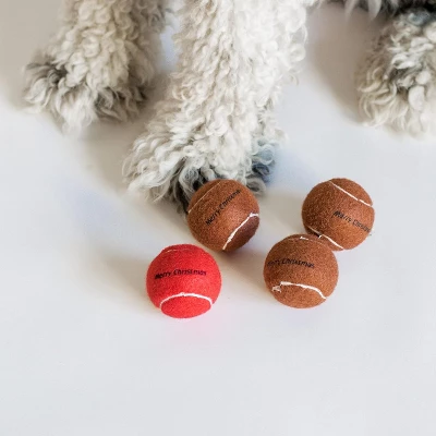 Midlee Red Nose Christmas Dog Tennis Balls (Standard) 1 Midlee Red Nose Christmas Dog Tennis Balls (Standard)