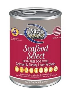Nutri Source Grain Free Seafood Select Salmon Canned Dog Food - 13 Oz- Pack Of 12
