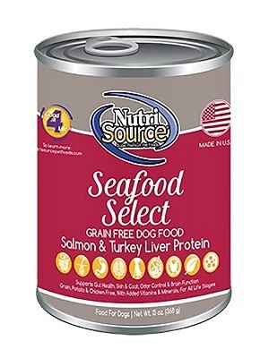 Nutri Source Grain Free Seafood Select Salmon Canned Dog Food - 13 Oz- Pack Of 12 1 Nutri Source Grain Free Seafood Select Salmon Canned Dog Food - 13 Oz- Pack Of 12