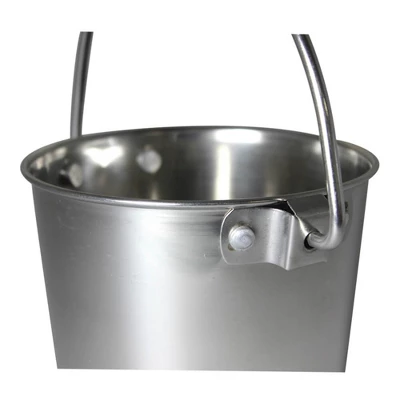 Pail Stainless Steel W/ Rivets Round 9 Qt 1 Pail Stainless Steel W/ Rivets Round 9 Qt