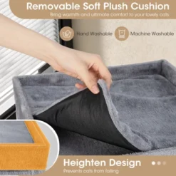 Costway 4-Story Cat House 39'' Cat Condo With Scratching Posts & 4 Soft Plush Cushions Gray/Natural -PawHut Sales Store GUEST 901d41d3 15a7 4b0f bb03 5f2cddb5d80d