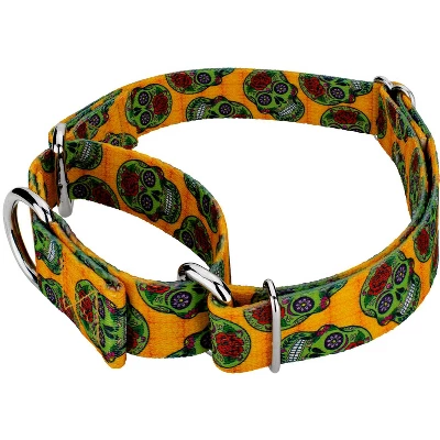 Country Brook Design Sugar Skulls Martingale Dog Collar 1 Country Brook Design Sugar Skulls Martingale Dog Collar