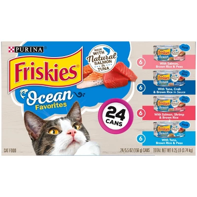 Purina Friskies Meaty Bits & Paté Ocean Favorites Fish Flavor Wet Cat Food - 5.5oz/24ct Variety Pack 1 Purina Friskies Meaty Bits & Paté Ocean Favorites Fish Flavor Wet Cat Food - 5.5oz/24ct Variety Pack