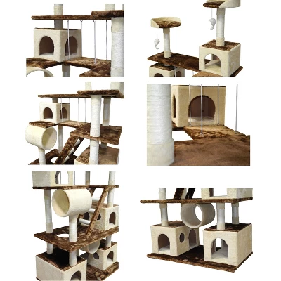 Go Pet Club 87" Cat Tree Climber With Swing And Sisal Scratching Post F216 1 Go Pet Club 87" Cat Tree Climber With Swing And Sisal Scratching Post F216