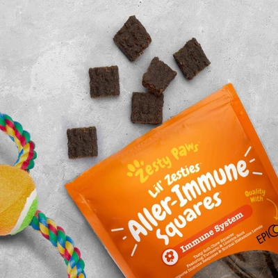 Zesty Paws Lil' Zesties Aller-Immune Supplement Squares - Smoked Turkey - 10oz 2 Zesty Paws Lil' Zesties Aller-Immune Supplement Squares - Smoked Turkey - 10oz - Image 2