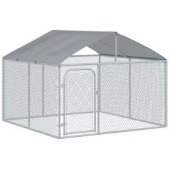 PawHut Outdoor Metal Dog Kennel, Pet Playpen With Steel Lock, Mesh Sidewalls And Cover For Backyard & Patio -PawHut Sales Store GUEST 99eb3ad1 0c12 4b5c af45 f431404cf53e