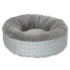 FurHaven Plush & Diamond Print Calming Donut Pet Bed For Dogs & Cats