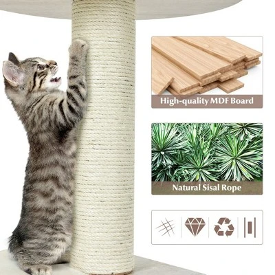 Costway 46'' Modern Wooden Cat Tree With Platform & Washable Cushions For Cats & Kittens 4 Costway 46'' Modern Wooden Cat Tree With Platform & Washable Cushions For Cats & Kittens - Image 4