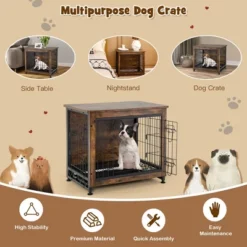 Tangkula Wooden Dog Crate Furniture With Tray Double Door Dog Kennels End Table -PawHut Sales Store GUEST 9fbfc83b fcb3 4277 b9c8 95f74f652727