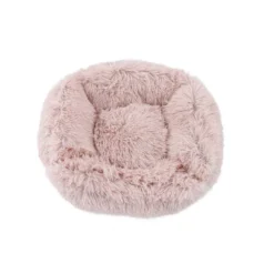 Precious Tails Super Lux Shaggy Fur Cuddler Cat And Dog Bed - M - Pink